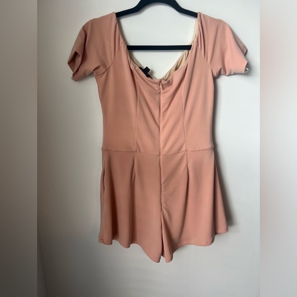 NBD x REVOLVE Blush Pink Coral Off Shoulder Short Sleeve Romper Medium - Picture 5 of 7